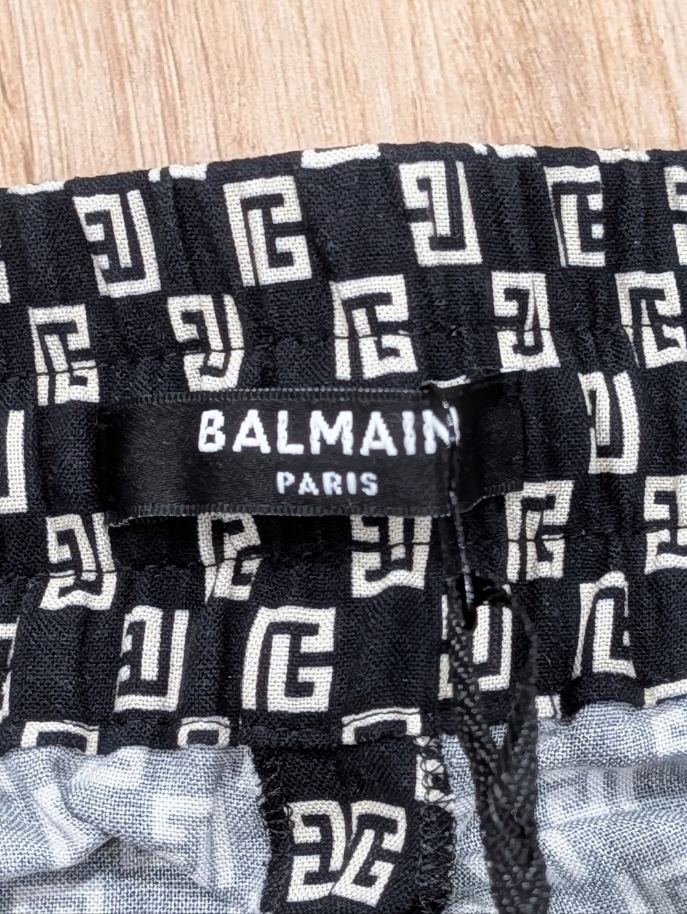 $1680 Mens BALMAIN Mini Monogram Paisley Jogger Pants Black/White 50 US 34 - Picture 4 of 10